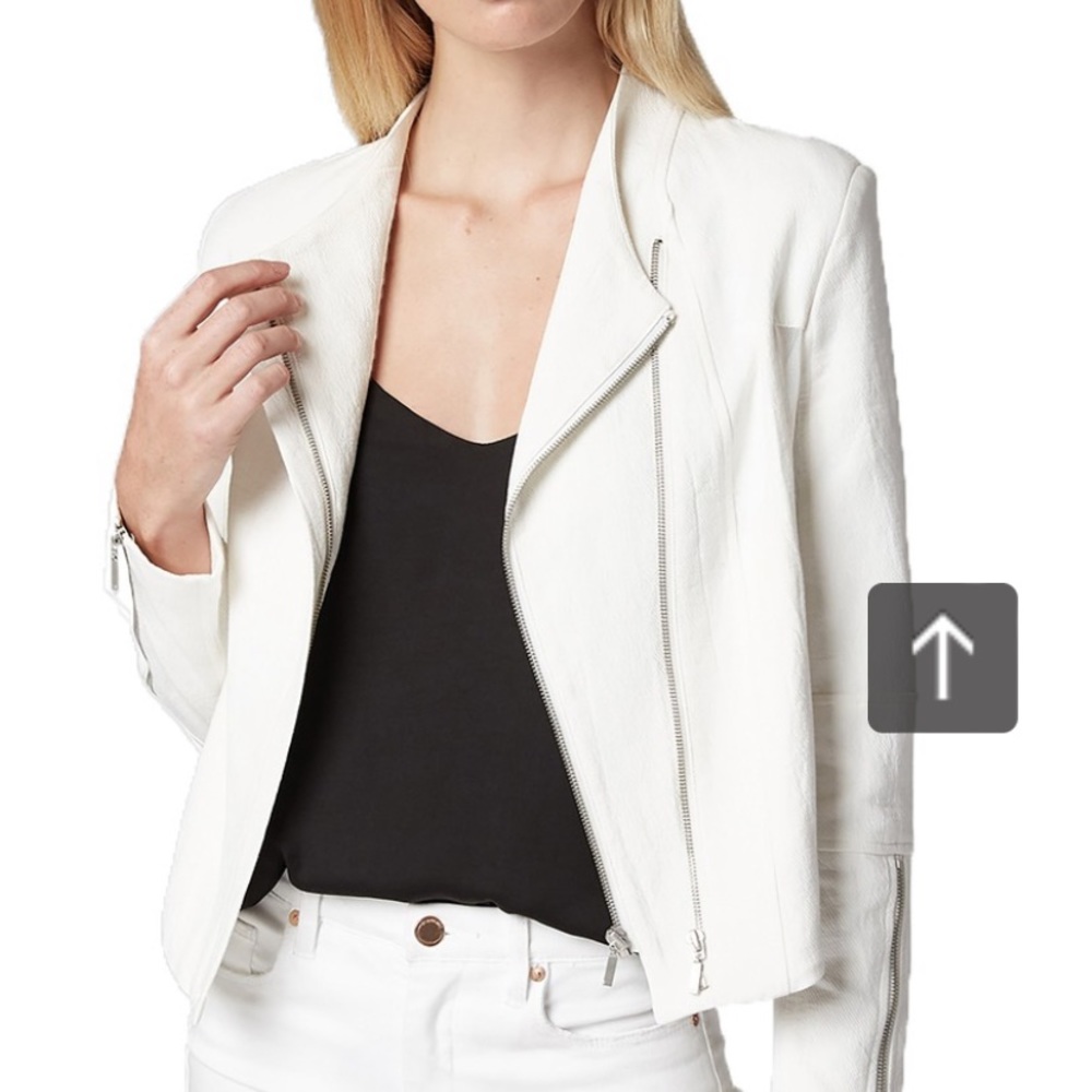 BLANKNYC Mesh Insert Crepe Moto Jacket